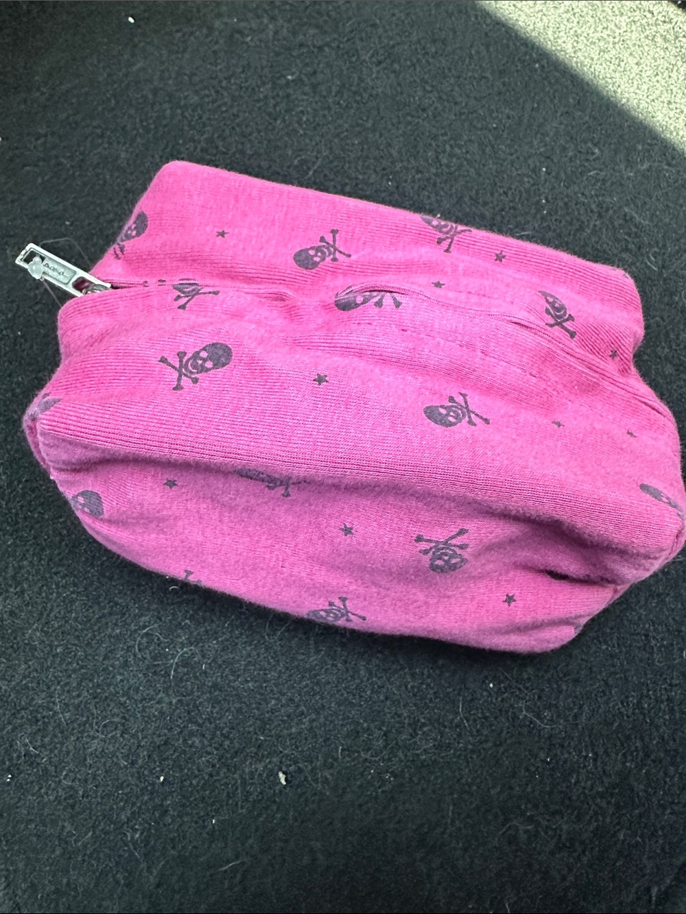 Brandy Melville Pink Skull makeup pouch